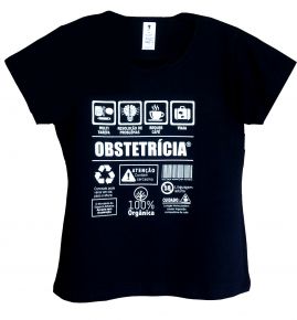 Camiseta Babylook  Siaparto Preta Obstetrícia. P 
